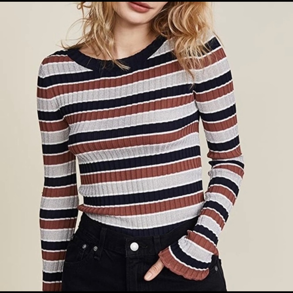 Apiece Apart Striped Long Sleeve Top